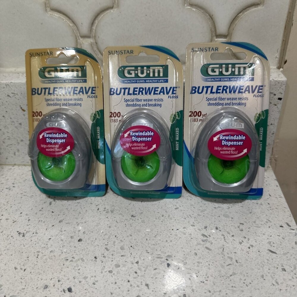 3-G.U.M Butlerweave Floss Mint Waxed 183m - 200 yards Each